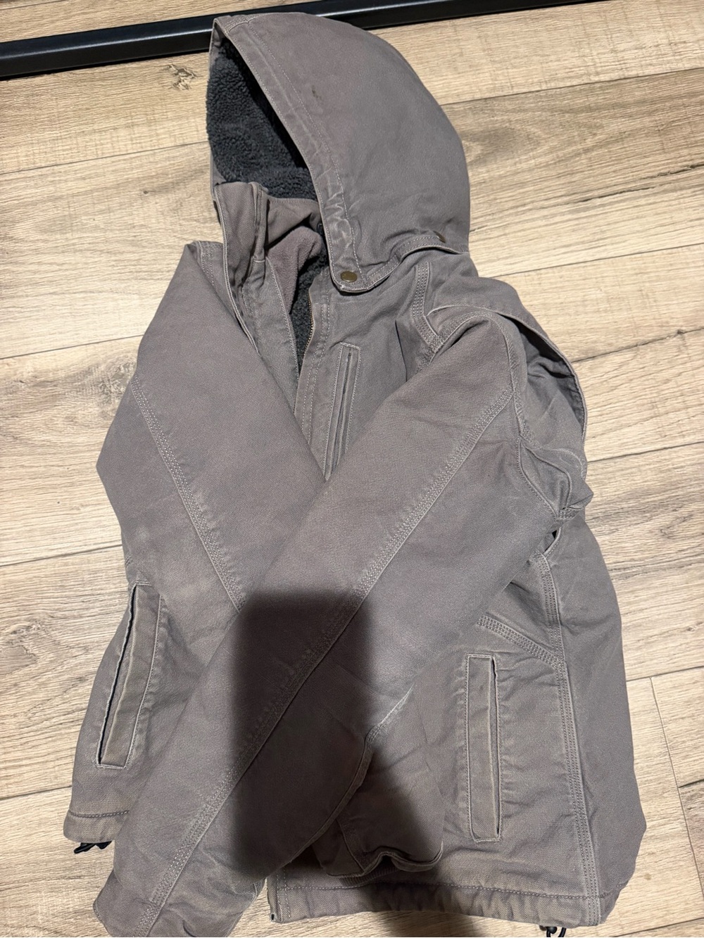 Carhartt Hooded Jacket in Taupe Gray